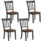 Gymax 4PCS Wooden Dining Side Chair High Back Armless Home Furniture Black
